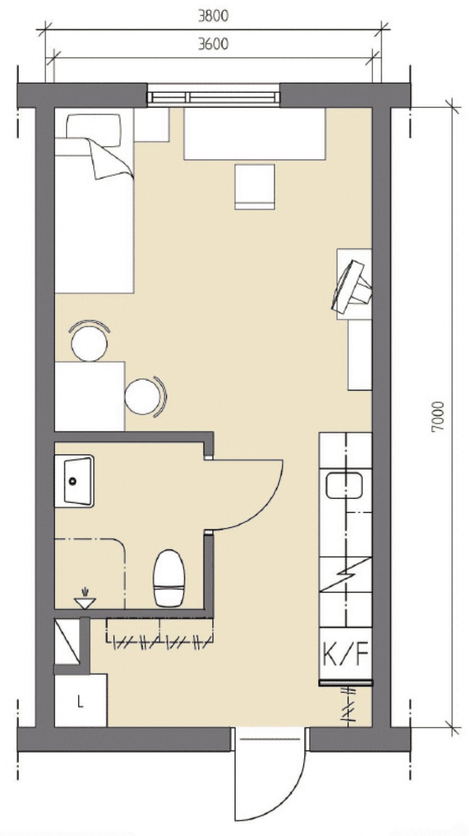 Planlösning 25 m2